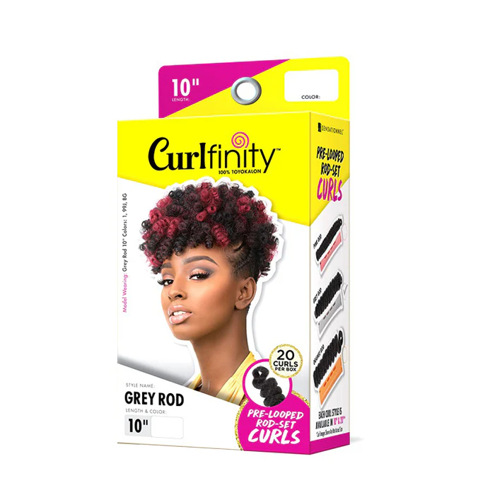 Sensationnel Curlfinity Pre-Loop Rod-Set Curls Bulk Braid - GREY ROD 10/20" - Image 6