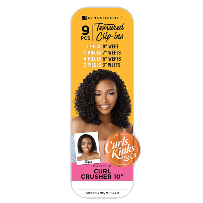 Sensationnel Curls Kinks & Co Textured Clip-Ins Weave 9 PCS Hair Pieces - CURL CRUSHER 10" - Image 5