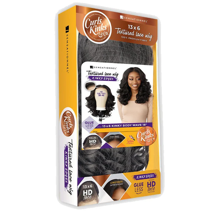Sensationnel Curls Kinks Glueless 13x6 HD Lace Front Wig - 13x6 KINKY BODY WAVE 18" - Image 6