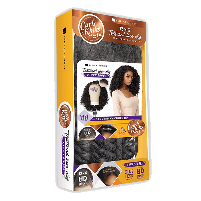 Sensationnel Curls Kinks Glueless 13x6 HD Lace Front Wig - 13x6 KINKY CURLY 18 - Kinky Edges - Image 5