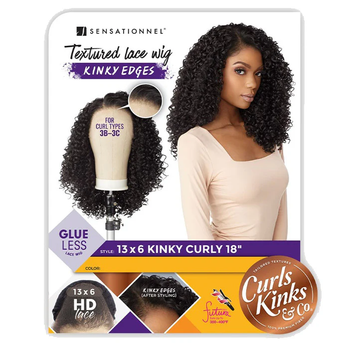 Sensationnel Curls Kinks Glueless 13x6 HD Lace Front Wig - 13x6 KINKY CURLY 18 - Kinky Edges - Image 6