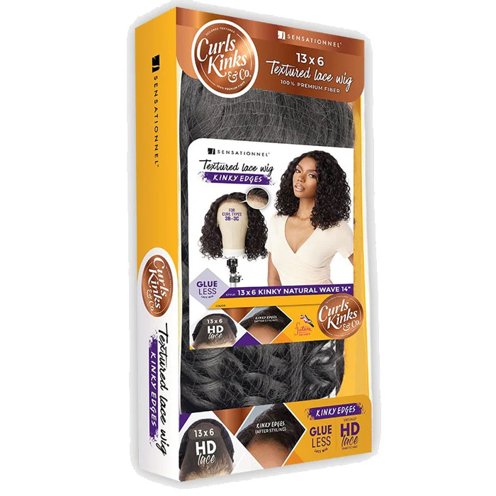 Sensationnel Curls & Kinks Glueless 13x6 HD Lace Front Wig - 13x6 KINKY NATURAL WAVE 14 - Kinky Edges - Image 6