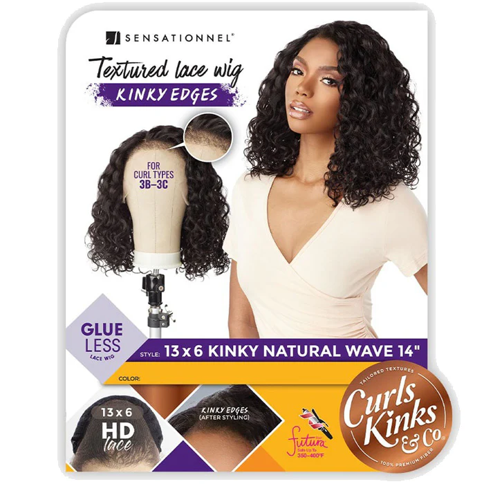 Sensationnel Curls & Kinks Glueless 13x6 HD Lace Front Wig - 13x6 KINKY NATURAL WAVE 14 - Kinky Edges - Image 7