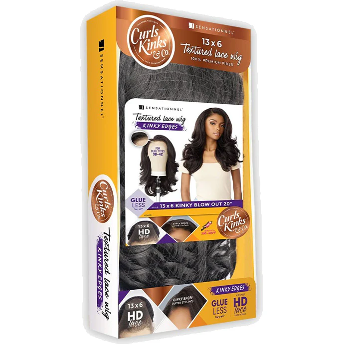 Sensationnel Curls Kinks Glueless HD 13x6 Lace Front Wig - 13x6 KINKY BLOW OUT 20" - Kinky Edges - Image 9