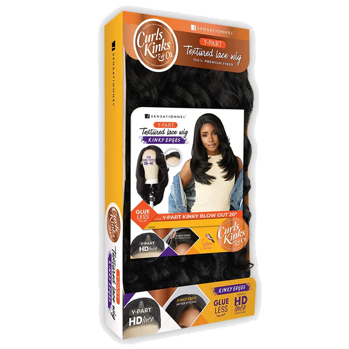 Sensationnel Curls Kinks Glueless HD Y-Part Textured Lace Wig - Y-PART KINKY BLOW OUT 20" - Image 5