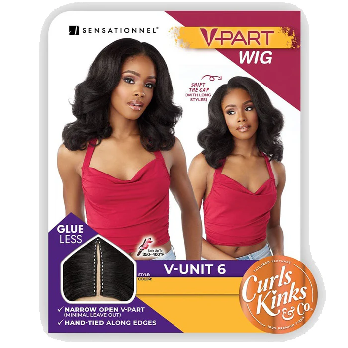 Sensationnel Curls Kinks V-Part Wig Glueless HD Lace Part Wig - V-UNIT 6 - Image 8