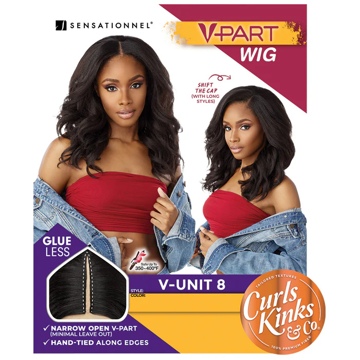 Sensationnel Curls Kinks V-Part Wig Glueless HD Lace Part Wig - V-UNIT 8 - Image 8