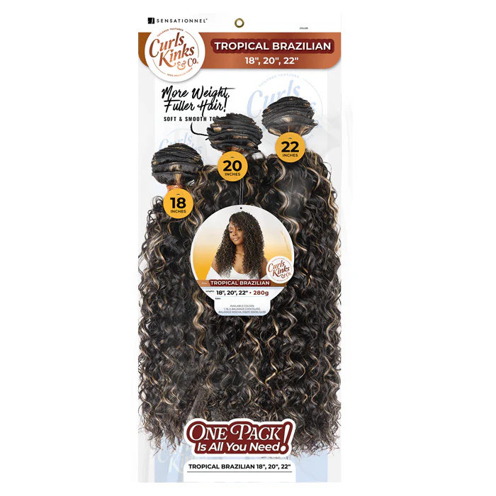 Sensationnel Curls Kinks Weave - TROPICAL BRAZILIAN 18"/20"/22" - Image 4