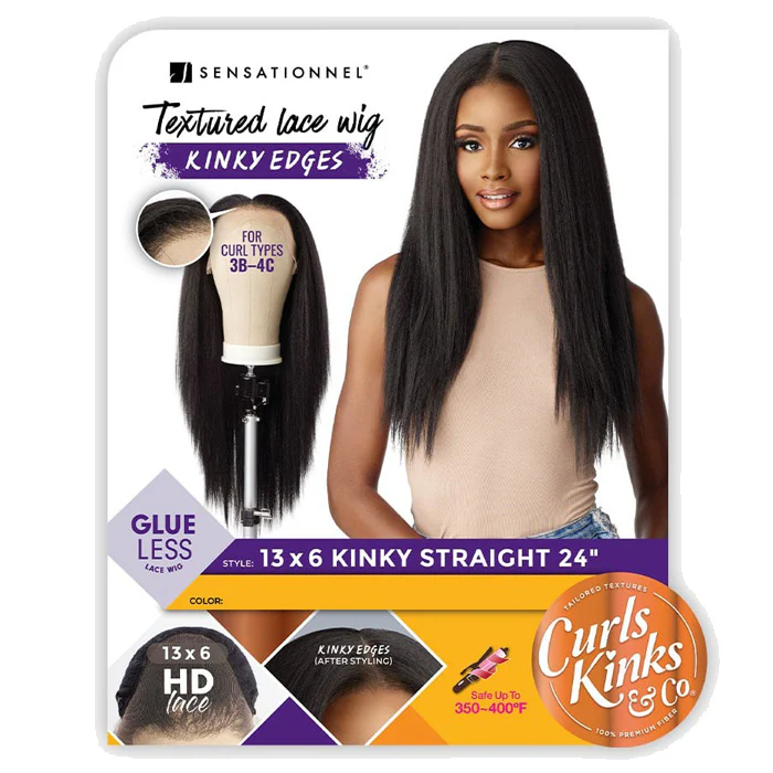 Sensationnel Curs Kinks & Co Glueless Kinky Edges 13x6 HD Lace Front Wig - 13x6 KINKY STRAIGHT 24" - Image 7