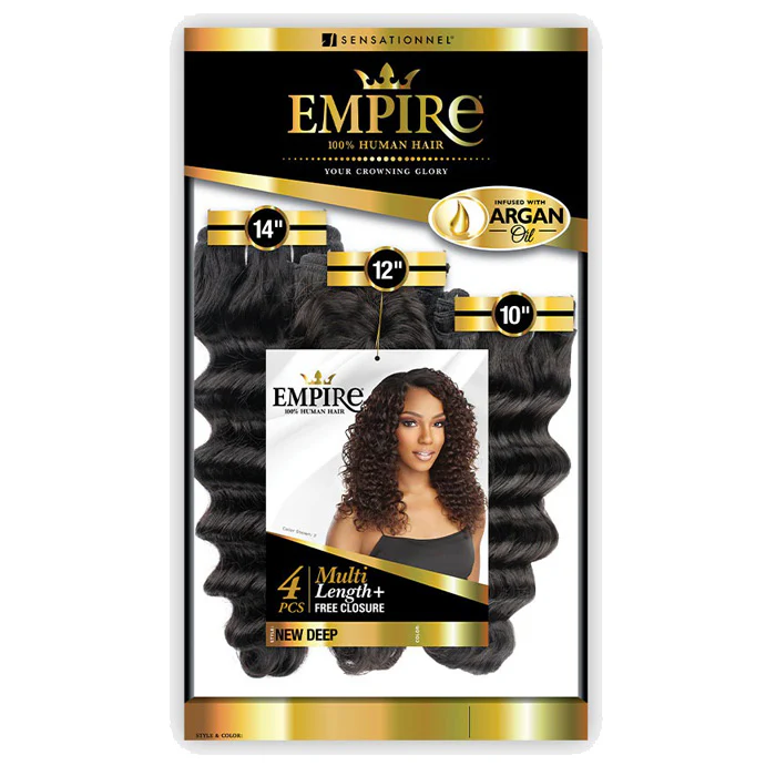 Sensationnel Empire 100% Human Hair Weave - NEW DEEP 4PCS (Free Closure) - Image 8
