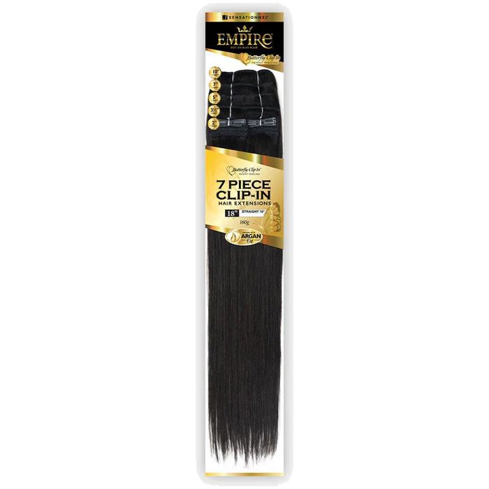 Sensationnel Empire Human Hair Weaves 7 PCS Butterfly Clip-In - STRAIGHT 18" - Image 6