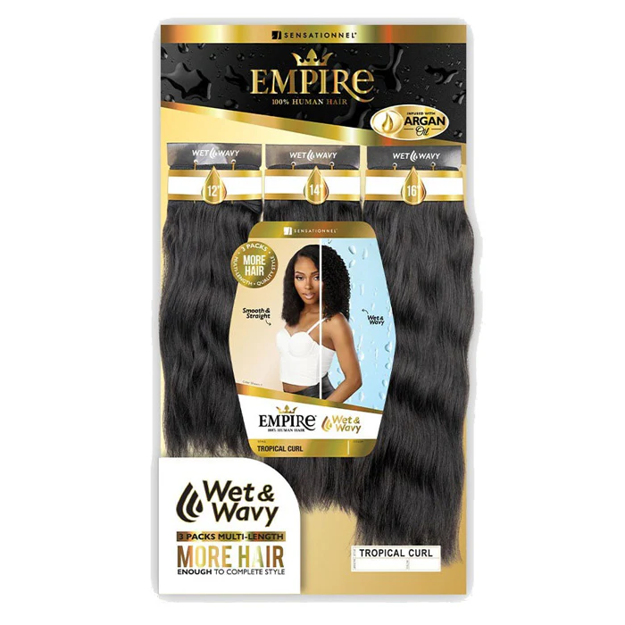 Sensationnel Empire Wet & Wavy 100% Human Hair 3 Pcs Weave - TROPICAL CURL - Multi-Length - Image 7