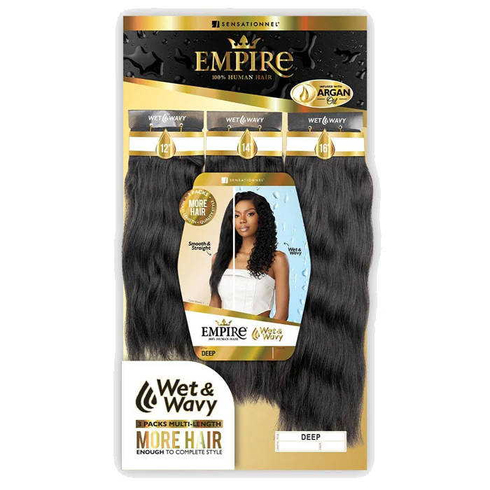 Sensationnel Empire Wet & Wavy 100% Human Hair Weave - DEEP - 3 Packs Multi-Length - Image 5