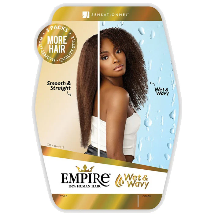 Sensationnel Empire  Wet & Wavy 100% Human Hair Weave - KINKY CURLY - 3 Packs Multi-Length - Image 6