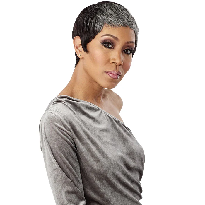 Sensationnel Empire Wig Salt & Pepper 100% Human Hair Full Wig - EVIE
