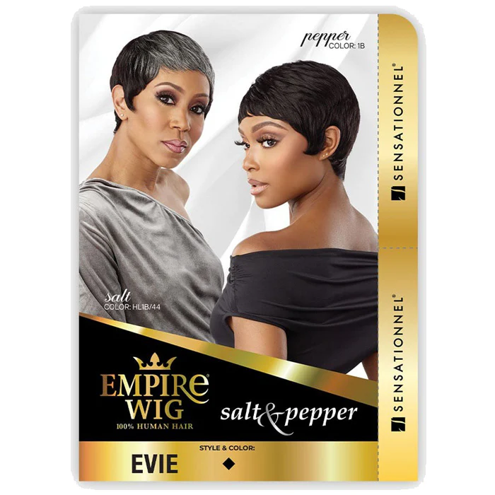 Sensationnel Empire Wig Salt & Pepper 100% Human Hair Full Wig - EVIE - Image 6