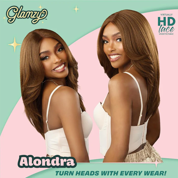 Sensationnel Glamzy Glueless V-Part HD Lace Part Wig - ALONDRA - Image 2