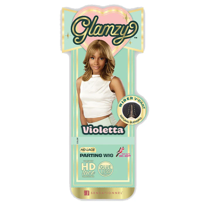 Sensationnel Glamzy Glueless V-Part HD Lace Parting Wig - VIOLETTA - Image 4
