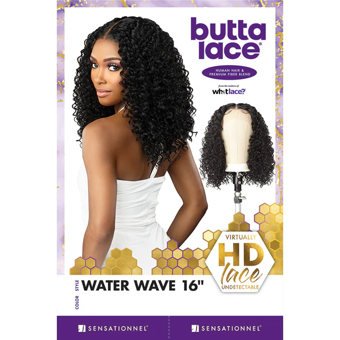 Sensationnel Human Hair Blend Butta HD Lace Front Wig - WATER WAVE 16 - Image 5