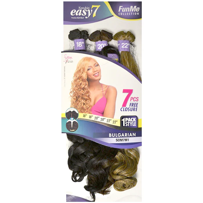 Sensationnel Kanubia Easy 7 Fun Me Weave - BULGARIAN 2x(18/20/22")+ Lace Closure - Image 2
