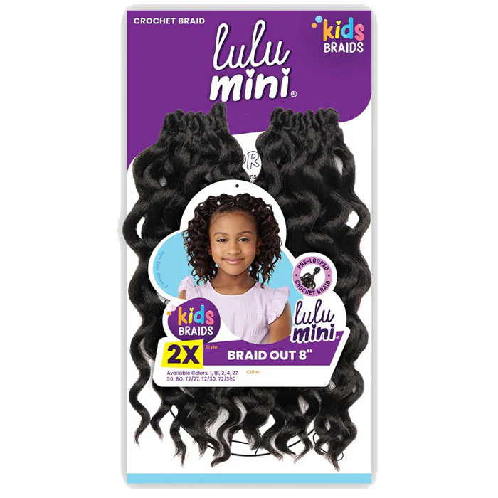 Sensationnel Kids Braids Lulu Mini Pre-looped Crochet Braids - 2X BRAID OUT 8" - Image 6