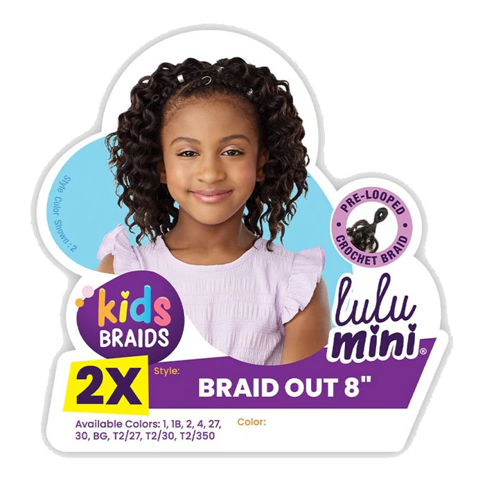 Sensationnel Kids Braids Lulu Mini Pre-looped Crochet Braids - 2X BRAID OUT 8" - Image 7