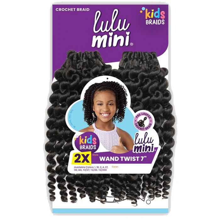 Sensationnel Kids Braids Lulu Mini Pre-looped Crochet Braids - 2X WAND TWIST 7" - Image 5
