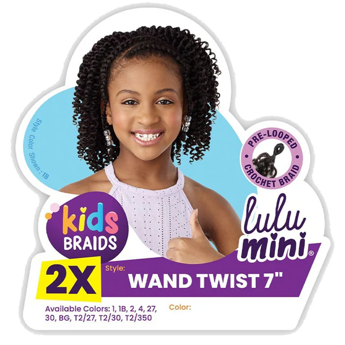 Sensationnel Kids Braids Lulu Mini Pre-looped Crochet Braids - 2X WAND TWIST 7" - Image 6