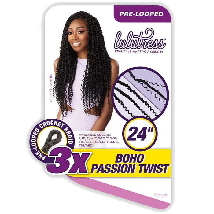 Sensationnel Lulutress Pre-Looped Crochet Braid - 3X BOHO PASSION TWIST 24" - Image 6