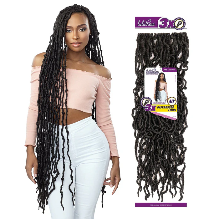 Sensationnel Lulutress Pre-Looped Crochet Braid - 3X DISTRESSED LOCS 40" - Image 2