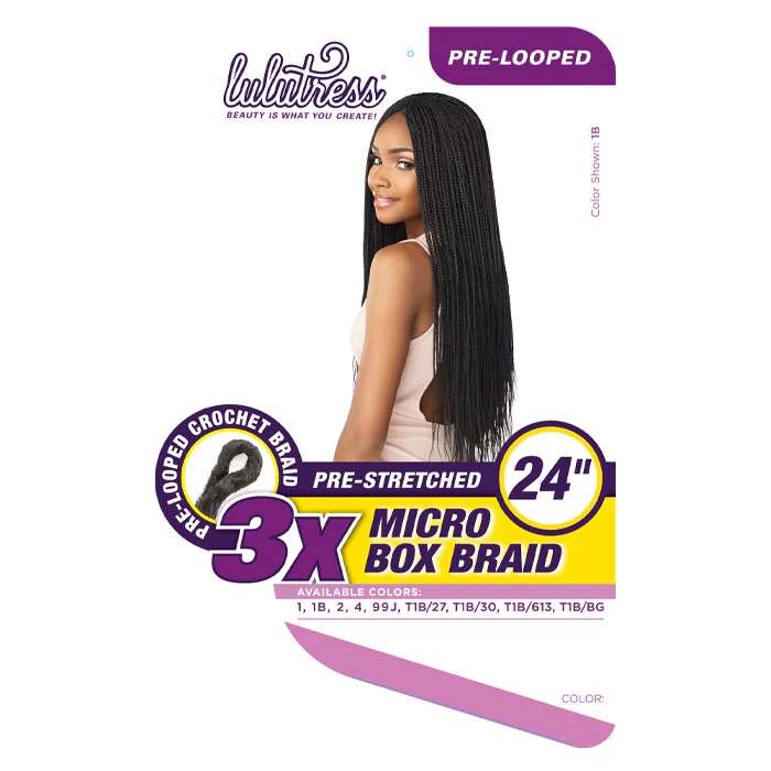 Sensationnel Lulutress Pre-Looped Crochet Braid - 3X MICRO BOX BRAID 24" - Image 5