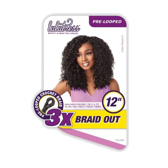 Sensationnel Lulutress Pre-Looped Crochet Braid Bundle - 3X BRAID OUT 12" - Image 3