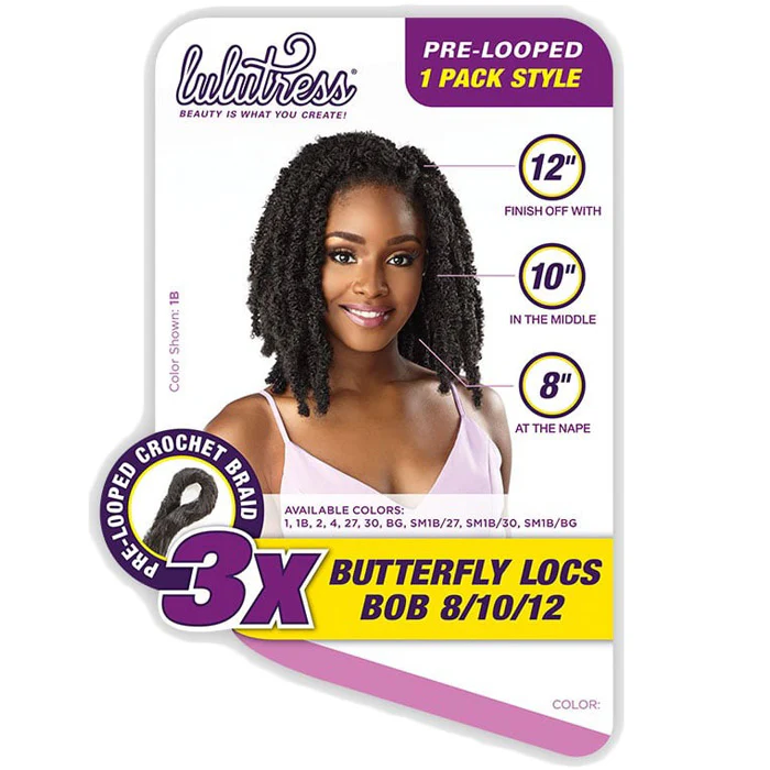 Sensationnel Lulutress Pre-Looped Crochet Braids 1 Pack Style - 3X BUTTERFLY LOCS BOB 8/10/12 - Image 6