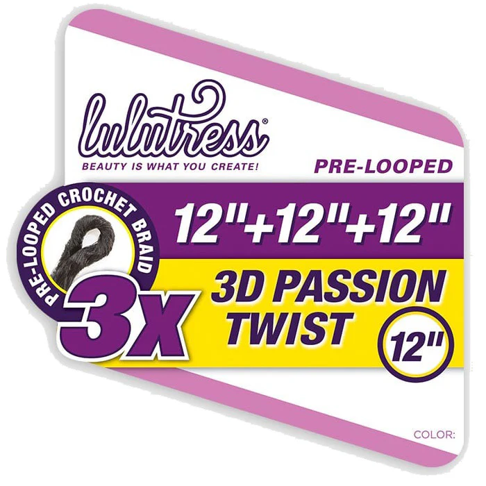 Sensationnel Lulutress Pre-Looped Crochet Braids - 3X PASSION TWIST 12" - Image 5