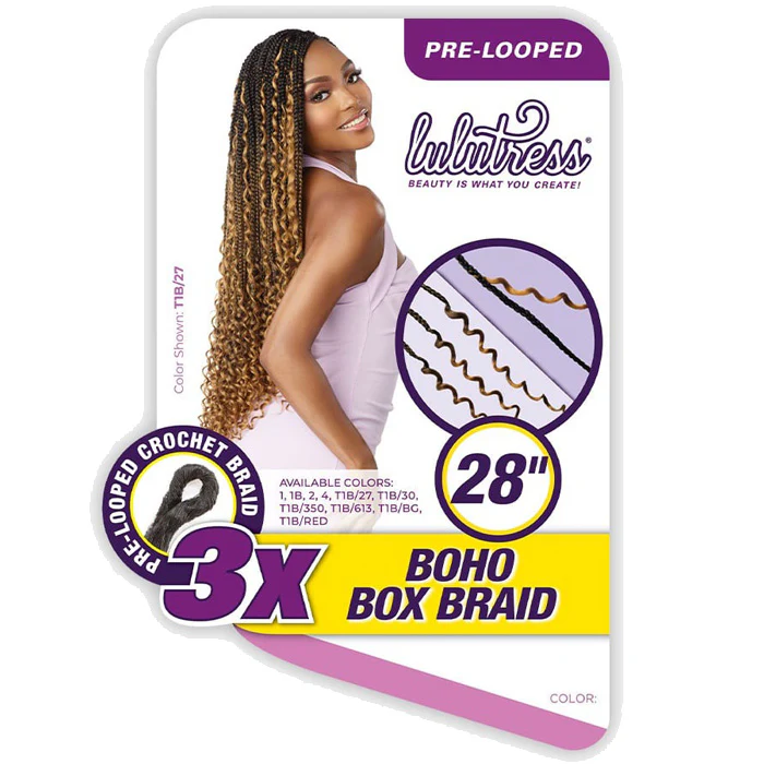 Sensationnel Lulutress Pre-Looped Crochet Braids - BOHO BOX BRAID 28" 3X - Image 6