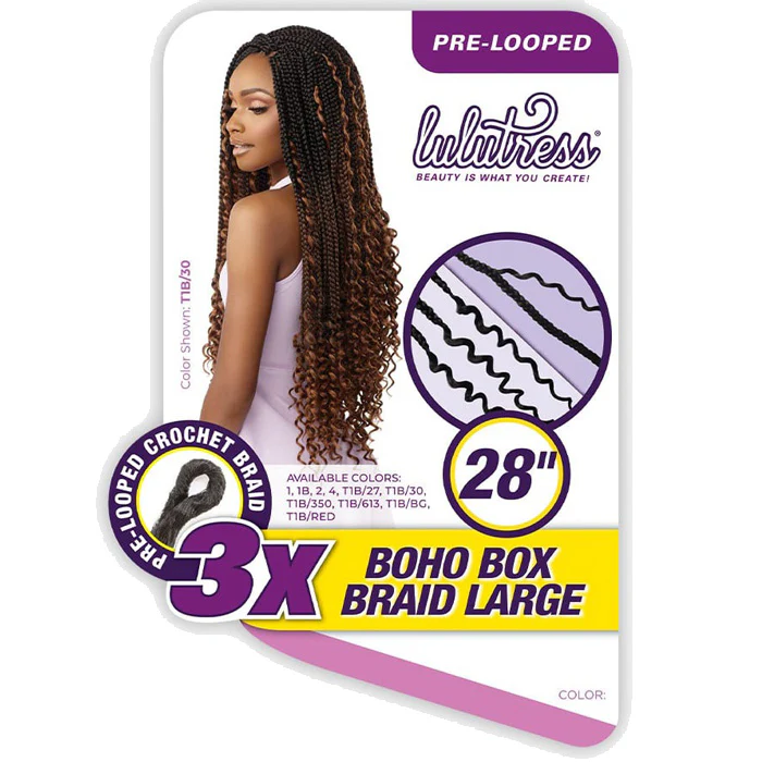 Sensationnel Lulutress Pre-Looped Crochet Braids - BOHO BOX BRAID LARGE 28"3X - Image 4