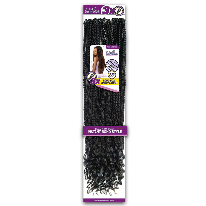 Sensationnel Lulutress Pre-Looped Crochet Braids - BOHO BOX BRAID LARGE 28"3X - Image 5