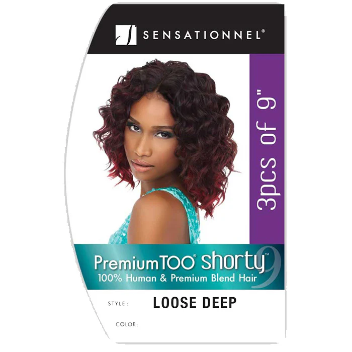 Sensationnel Premium Too Shorty Human Hair Blend Weave 3 Pcs - LOOSE DEEP 9" - Image 2
