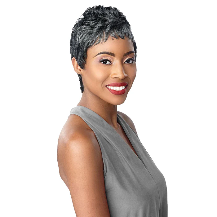 Sensationnel Salt & Pepper 100% Human Hair Empire Full Wig - MONA