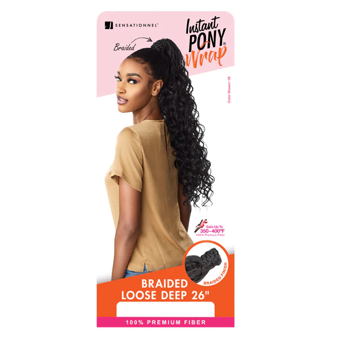 Sensationnel Synthetic Ponytail Instant Pony Wrap Braided Loose Deep 26" - Image 4