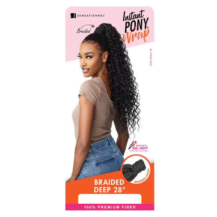 Sensationnel Synthetic Ponytail Instant Pony Wrap Braided Deep 28" - Image 5