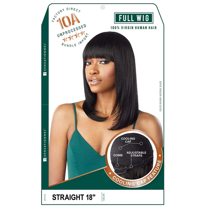 Sensationnel 10A Unprocessed 100% Virgin Human Hair Full Wig - STRAIGHT 18" - Image 6