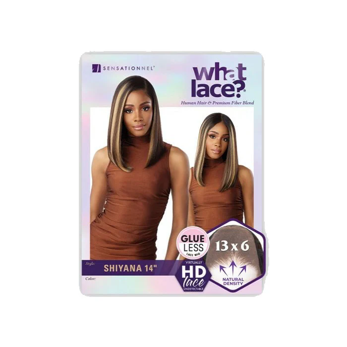 Sensationnel What Lace Human Hair Blend Glueless 13X6 HD Lace Front Wig - SHIYANA 14" - Image 6