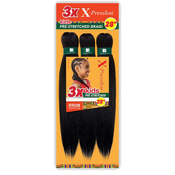 Sensationnel X Pression Crochet Braids - 3X KIDS PRE-STRETCHED 28" - Image 5