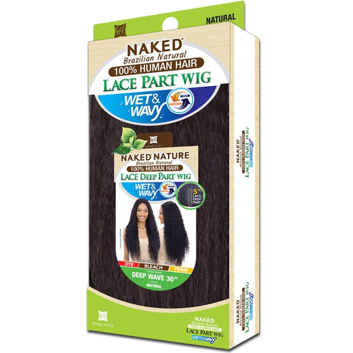 Shake-N-Go Brazilian Natural 100% Human Hair Naked Nature Lace Part Wig - DEEP WAVE 30 - Image 3