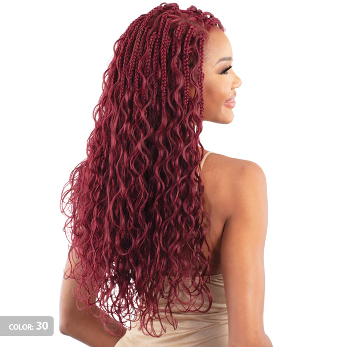 Shake N Go Equal Glueless HD 13x5 Frontal Part Whole Lace Braided Wig - WATERFALL BOHO BOX 24" - Image 3