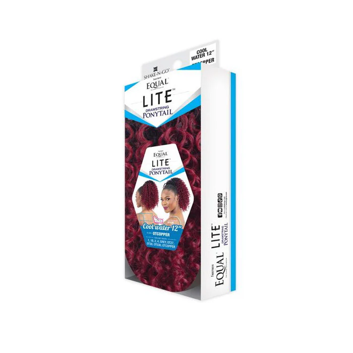 Shake N Go Equal Lite Drawstring Ponytail - COOL WATER 12" - Image 5