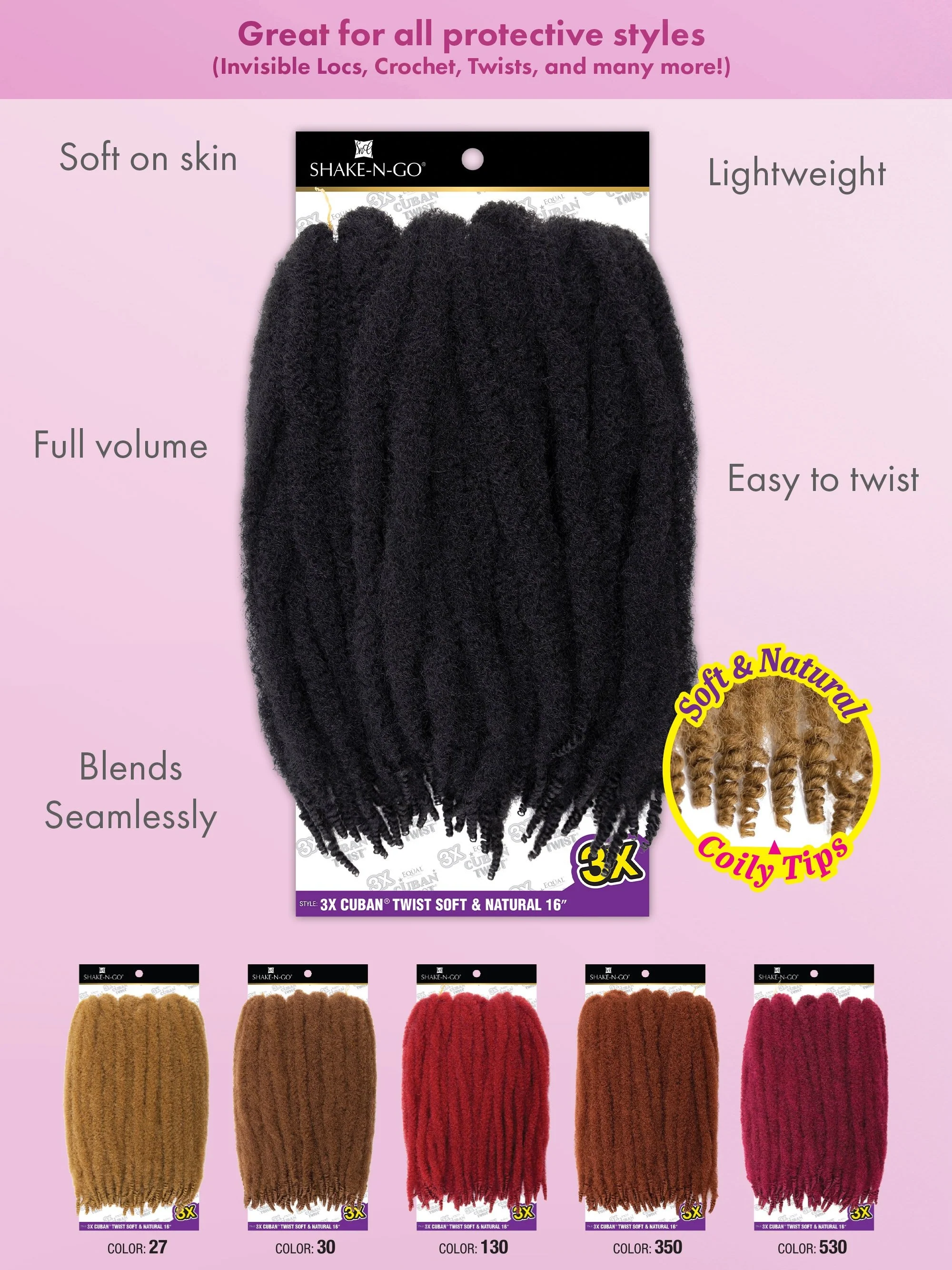 FreeTress Equal Crochet Braids - 3X CUBAN TWIST SOFT & NATURAL 16" - Image 6