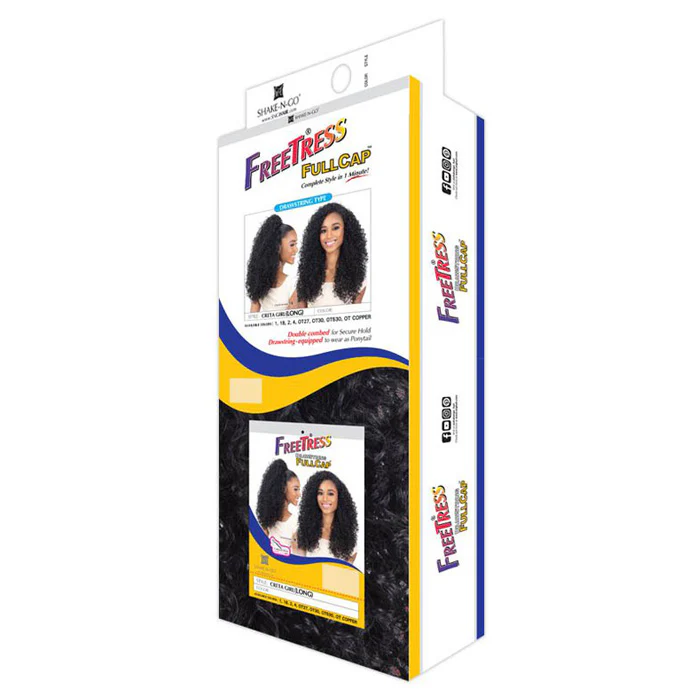 Freetress Full Cap Drawstring Ponytail & Half Wig - CRETA GIRL (LONG) - Image 5