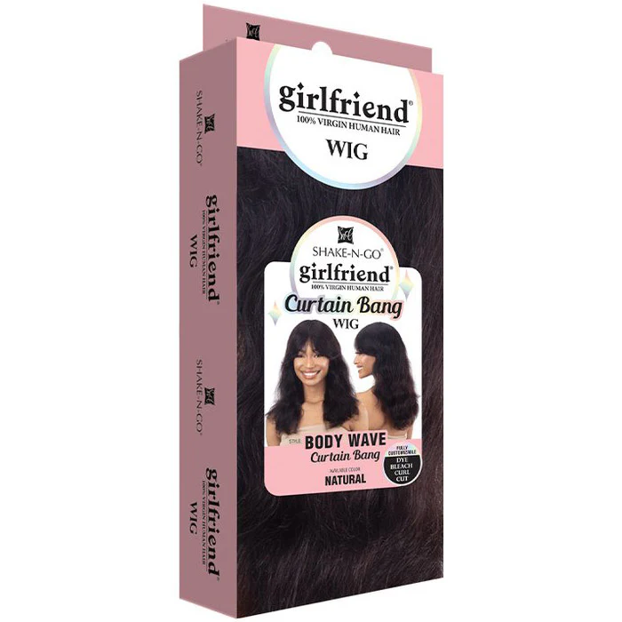 Shake-N-Go Girlfriend 100% Virgin Human Hair Curtain Bang Wig - BODY WAVE - Image 3